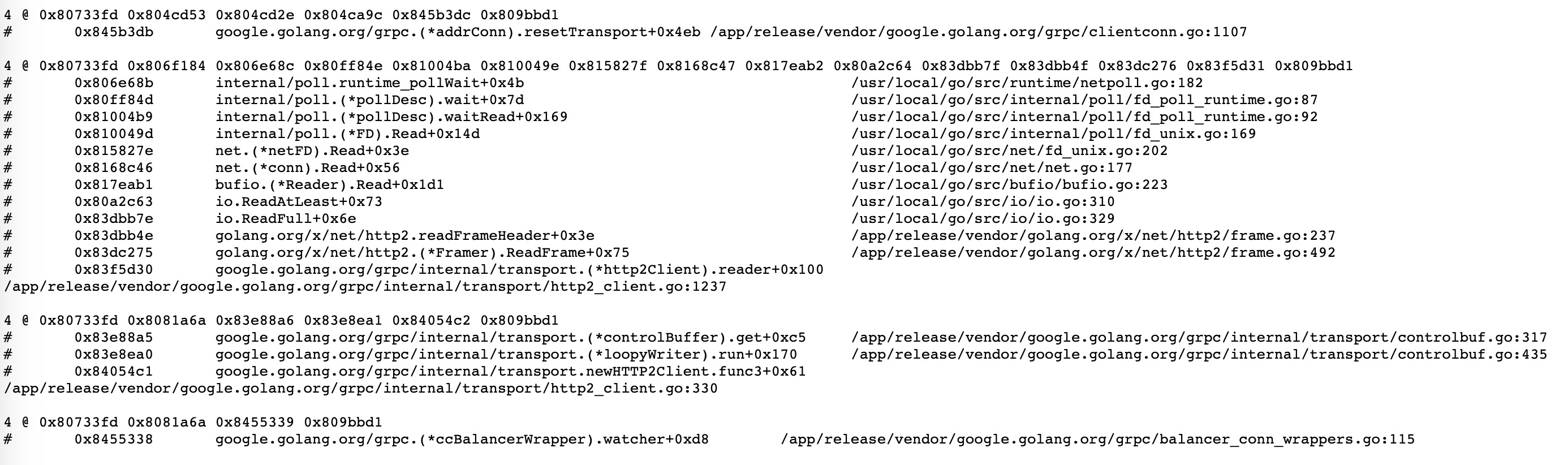 一次gRPC使用不当导致goroutine泄漏排查记录：pprof goroutine leak 2