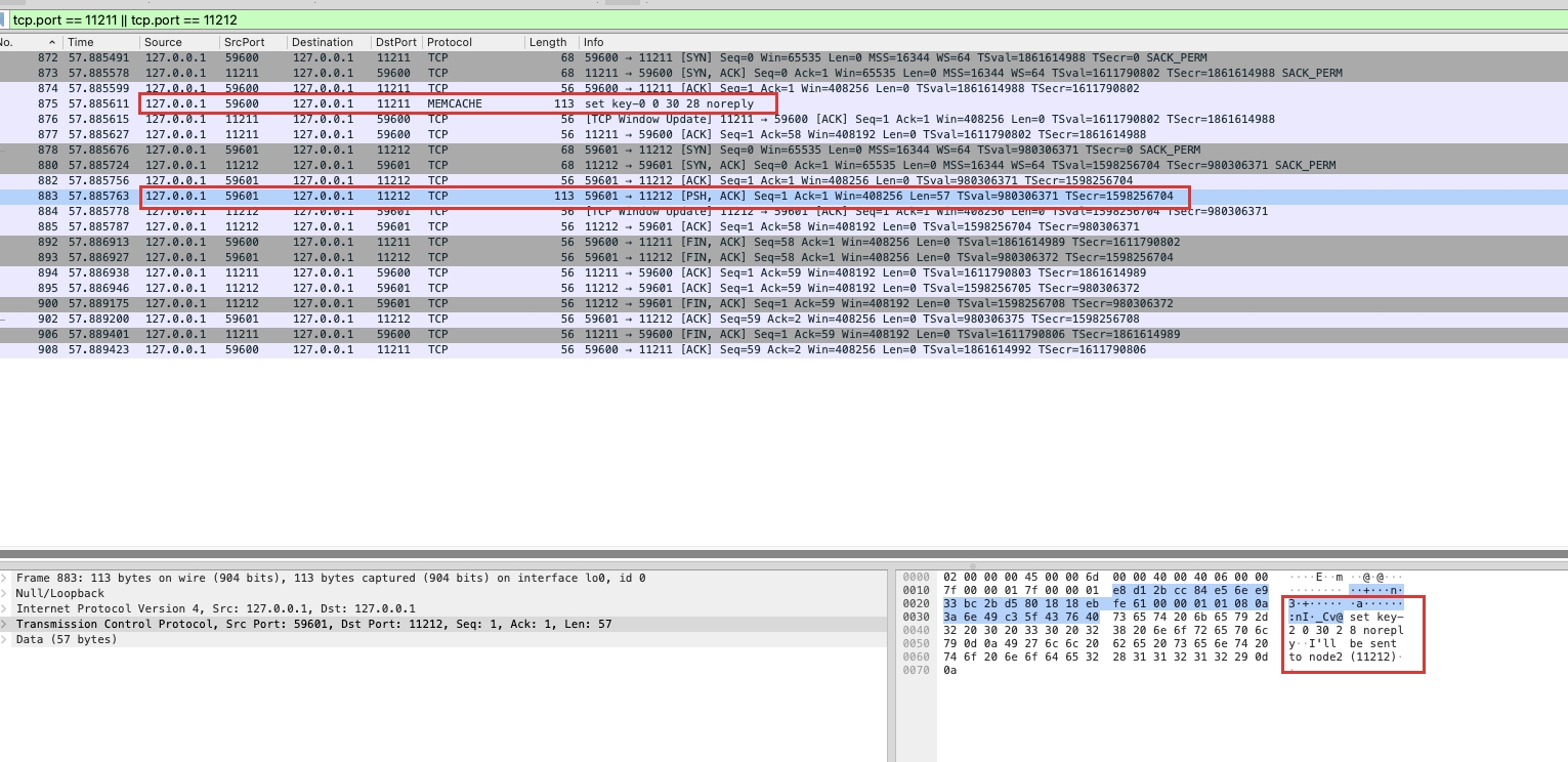 memcached 分布式抓包