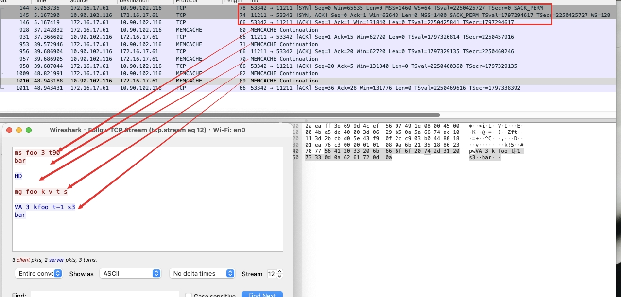 memcached 协议抓包