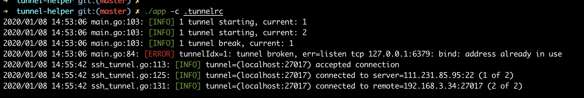 SSH Tunnel小工具：ssh tunnel helper